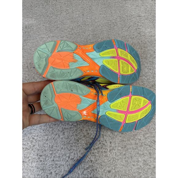 ASICS Womens SZ 8.5 Gel-Noosa Tri 10 Running Shoes Pink Blue Yellow Or F820315 - Picture 7 of 7